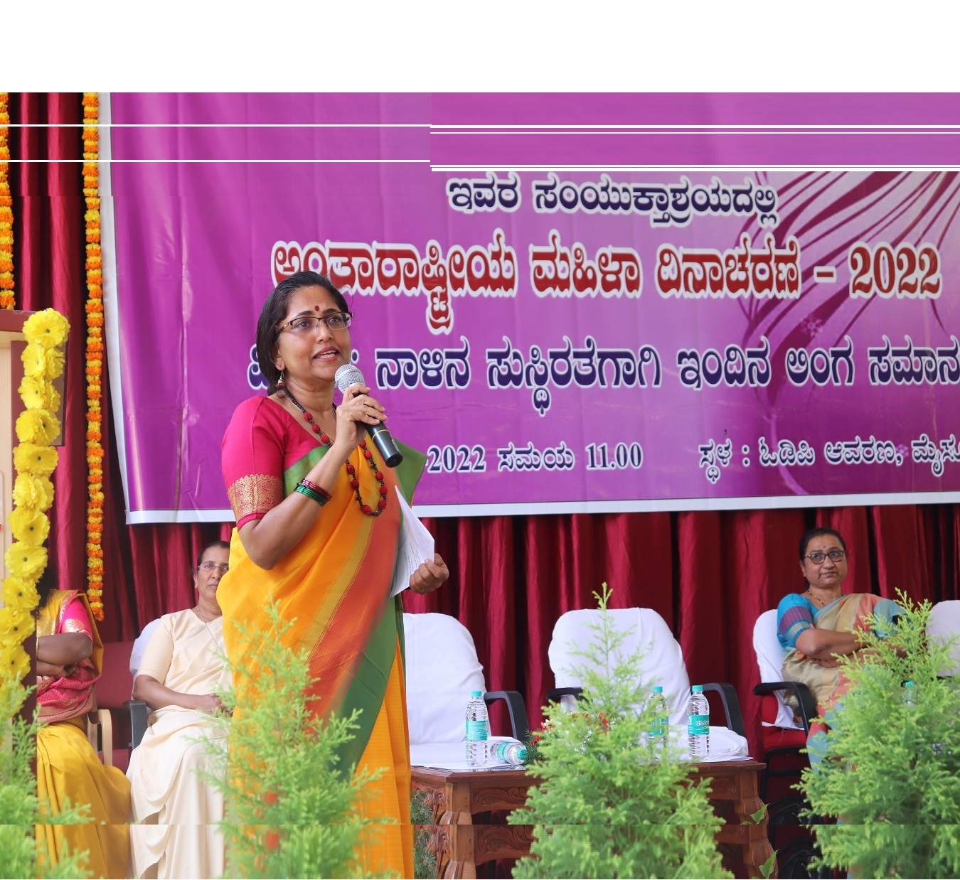 Dr. Meera- Asst. Professor - giving speech on - Gender equality today for a sustainable tomorrow